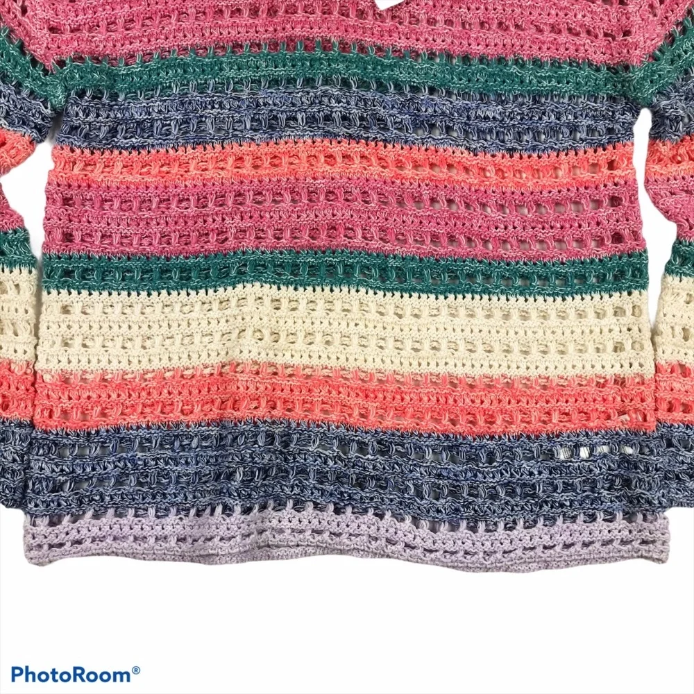 Gap Colorful Striped Open Knit Sweater - Picture 5 of 9
